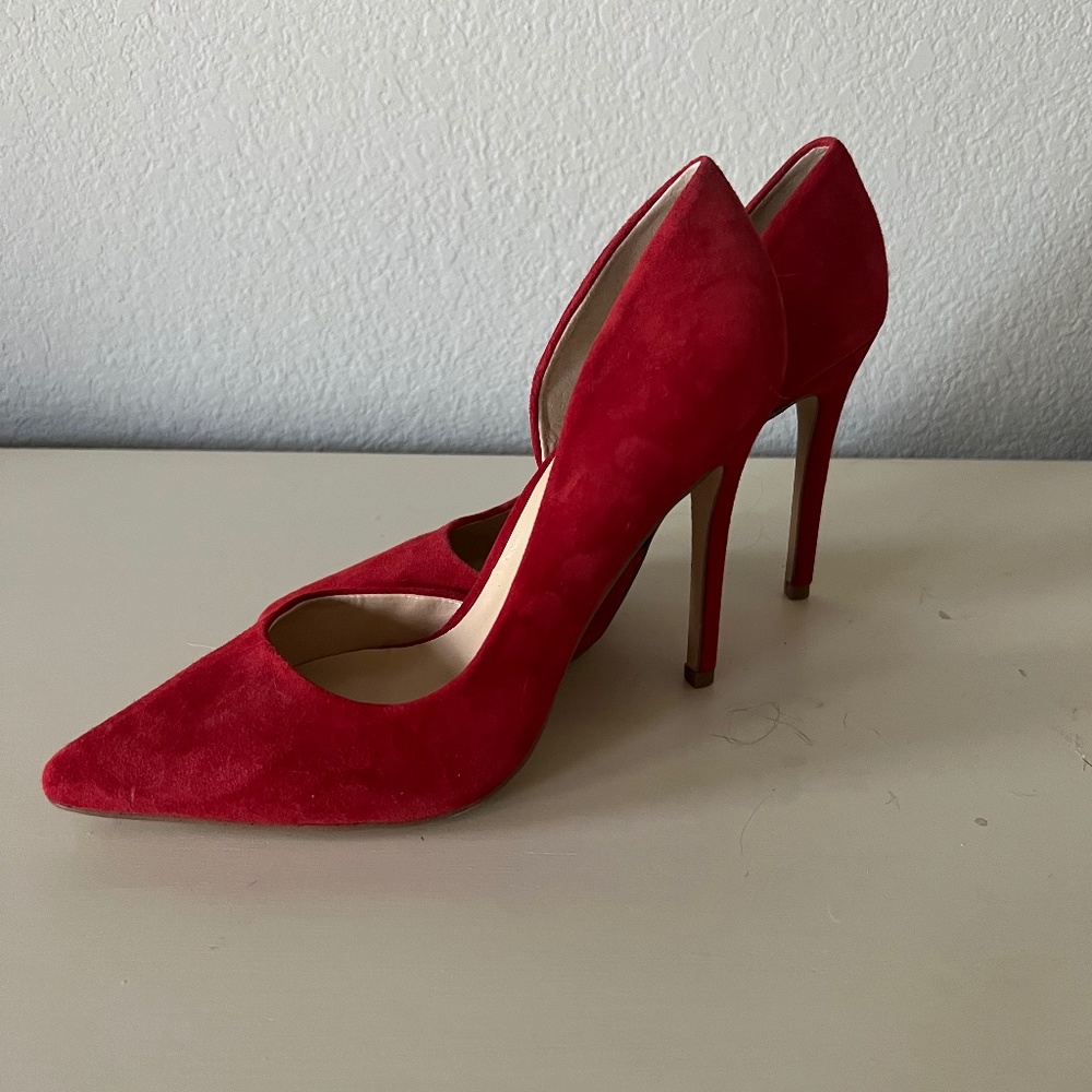 Steve Madden red suede heels